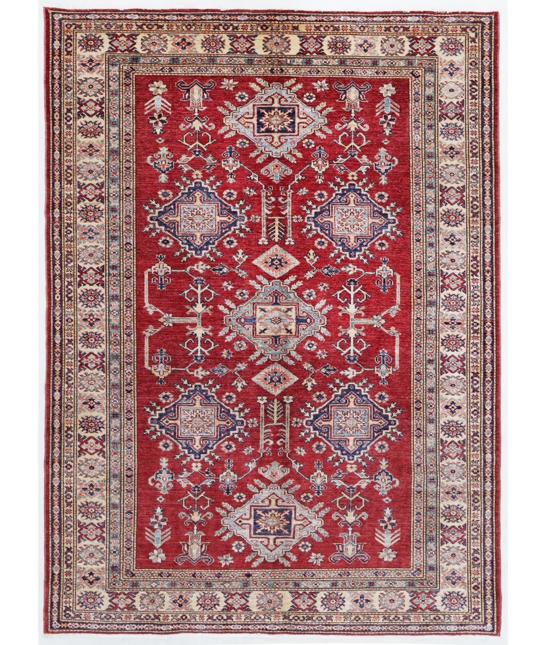 Hand Knotted Kazak Wool Rug  - 5' 6" X 7' 9"