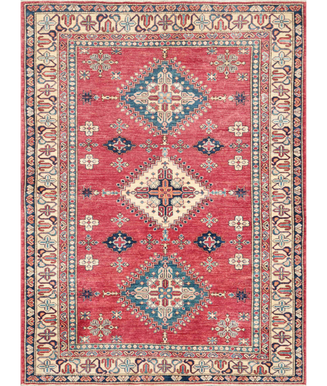 Hand Knotted Kazak Wool Rug  - 5' 9" X 7' 9"