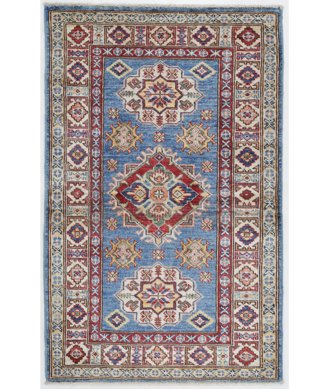 Hand Knotted Kazak Wool Rug  - 2' 5" X 3' 10"