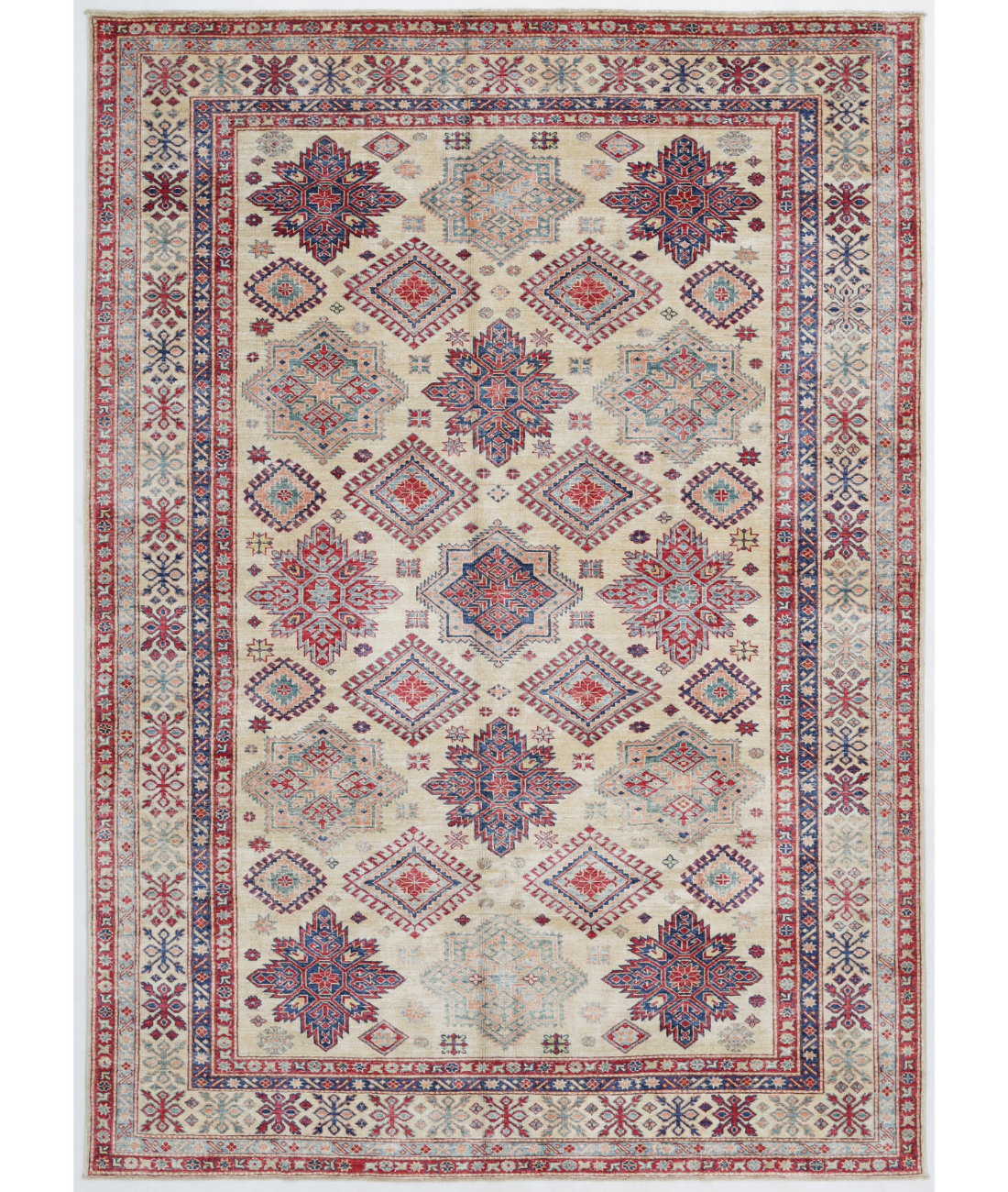 Hand Knotted Kazak Wool Rug  - 6' 9" X 9' 5"