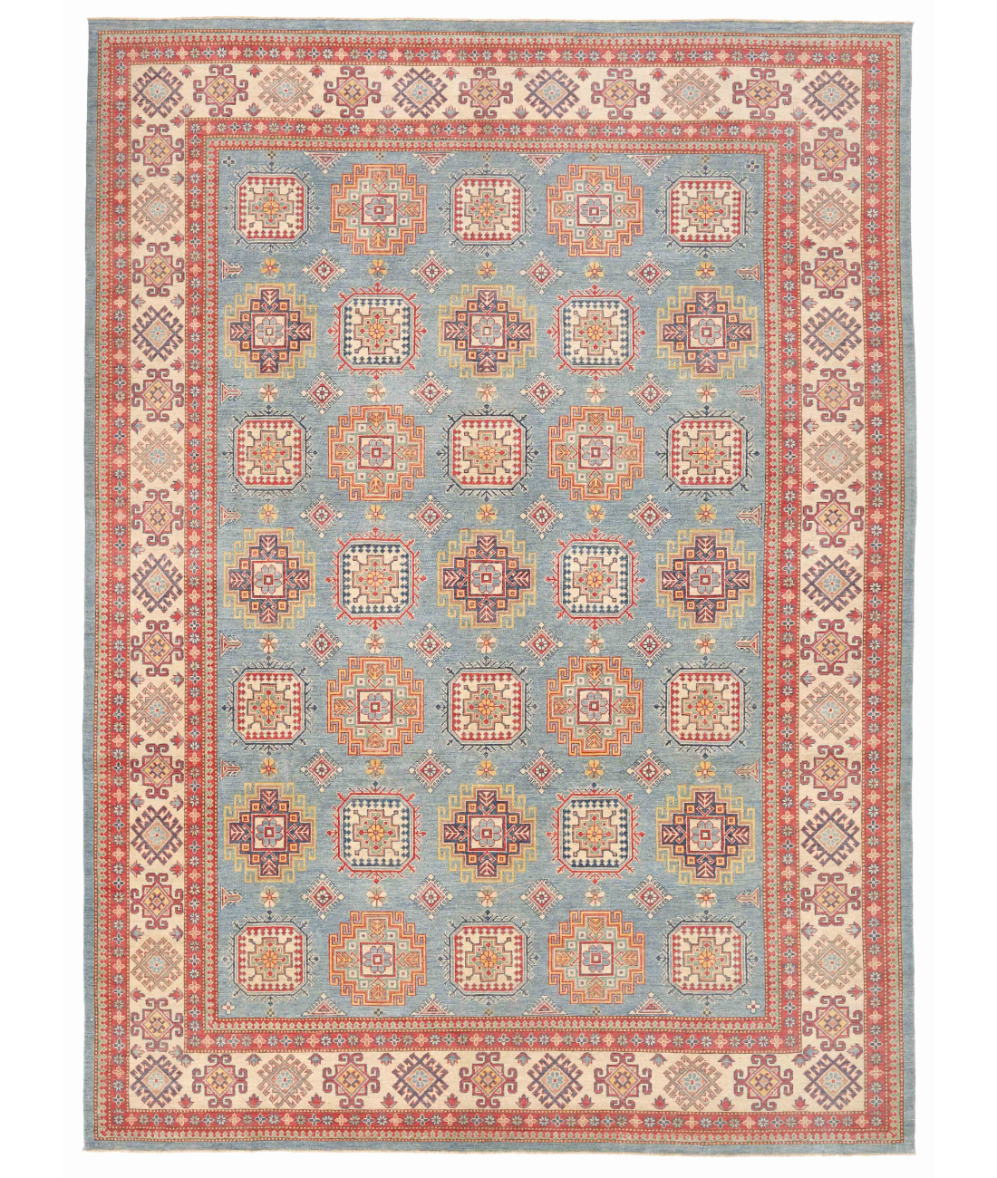 Hand Knotted Kazak Wool Rug  - 12&#39; 6&quot; X 17&#39; 2&quot;