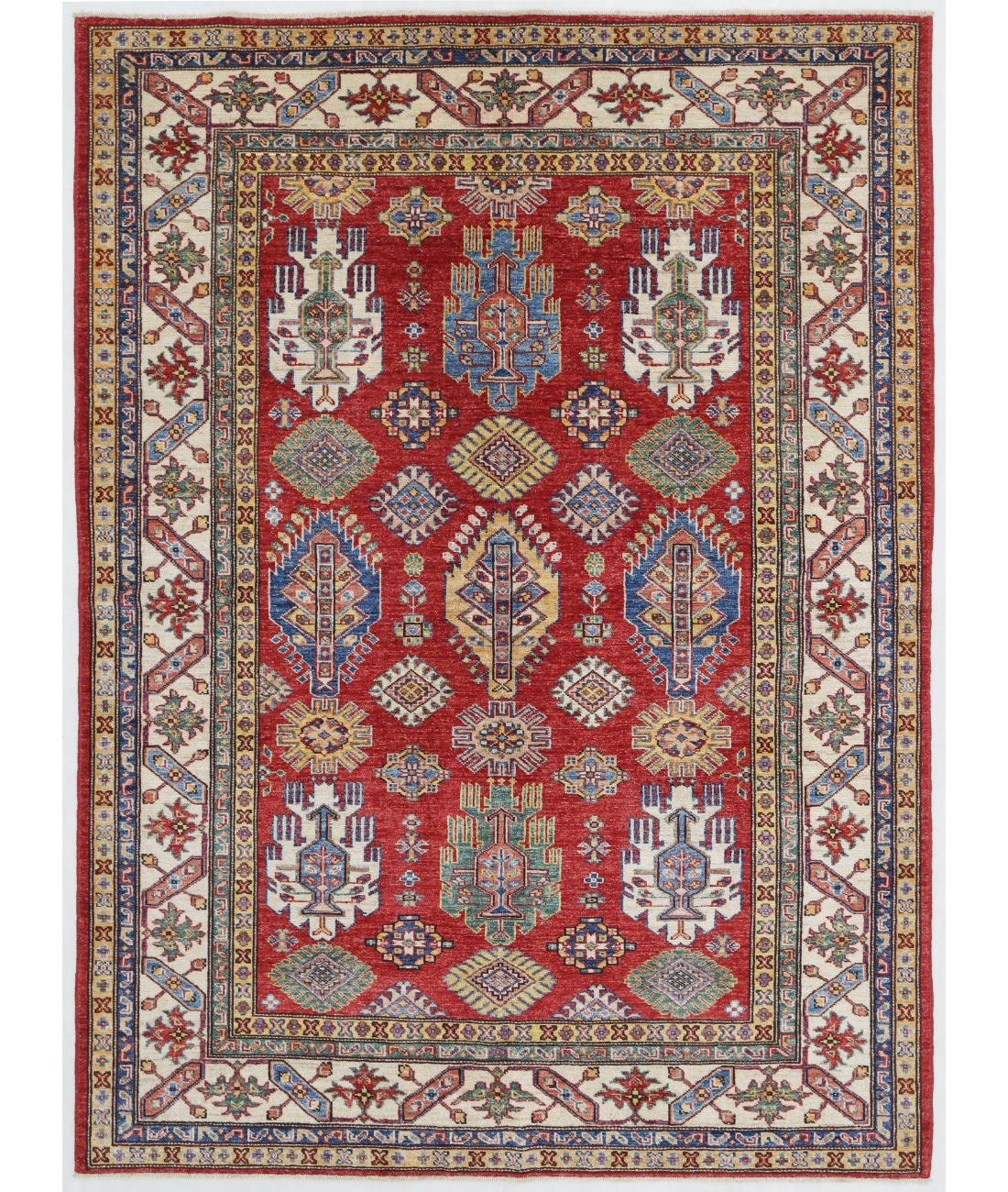 Hand Knotted Kazak Wool Rug  - 5&#39; 1&quot; X 6&#39; 11&quot;
