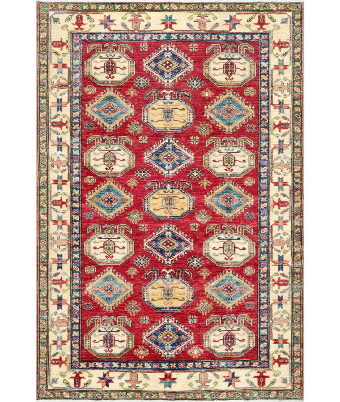 Hand Knotted Kazak Wool Rug  - 5' 5" X 7' 11"