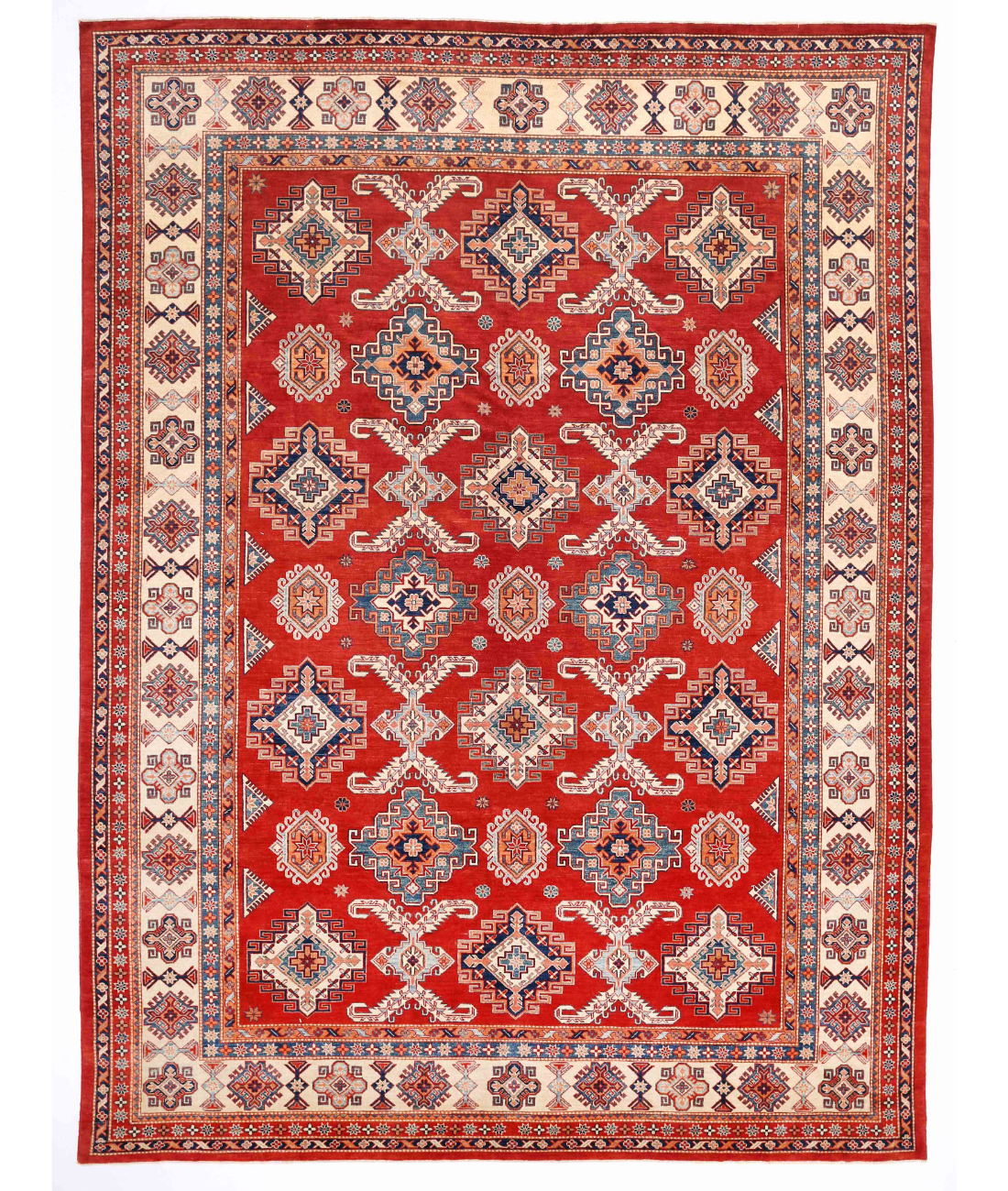 Hand Knotted Kazak Wool Rug  - 11&#39; 10&quot; X 15&#39; 0&quot;