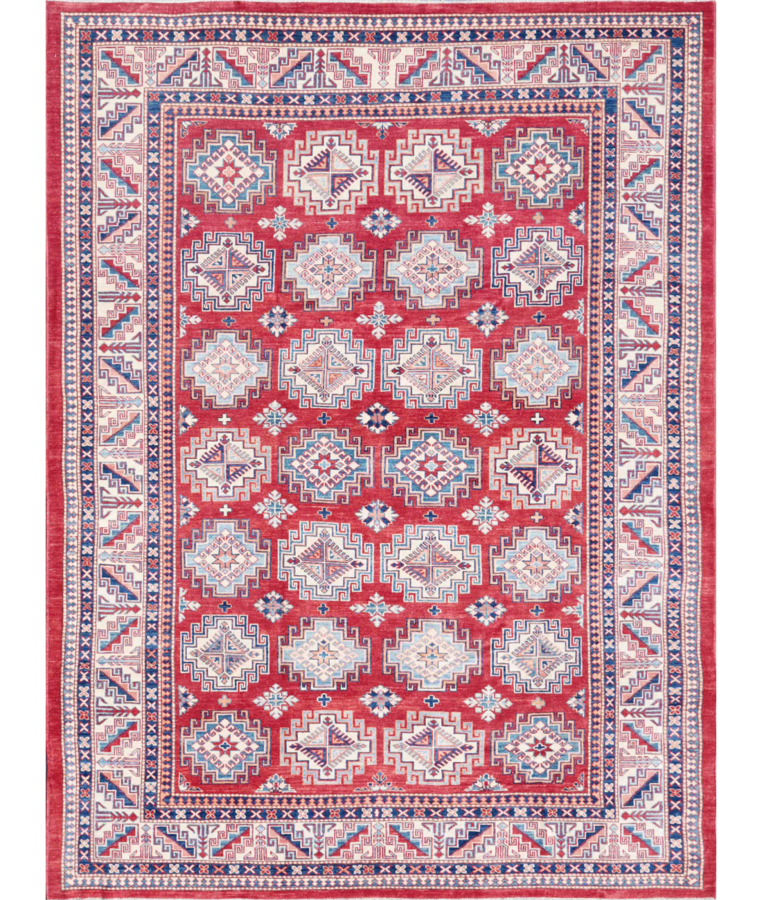Hand Knotted Kazak Wool Rug  - 8' 5" X 11' 6"