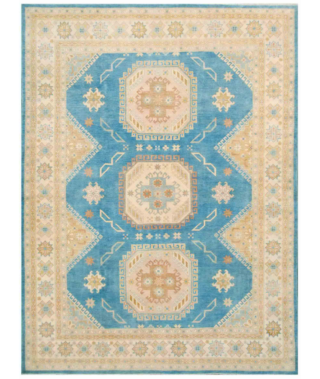 Hand Knotted Kazak Wool Rug  - 9&#39; 0&quot; X 12&#39; 0&quot;