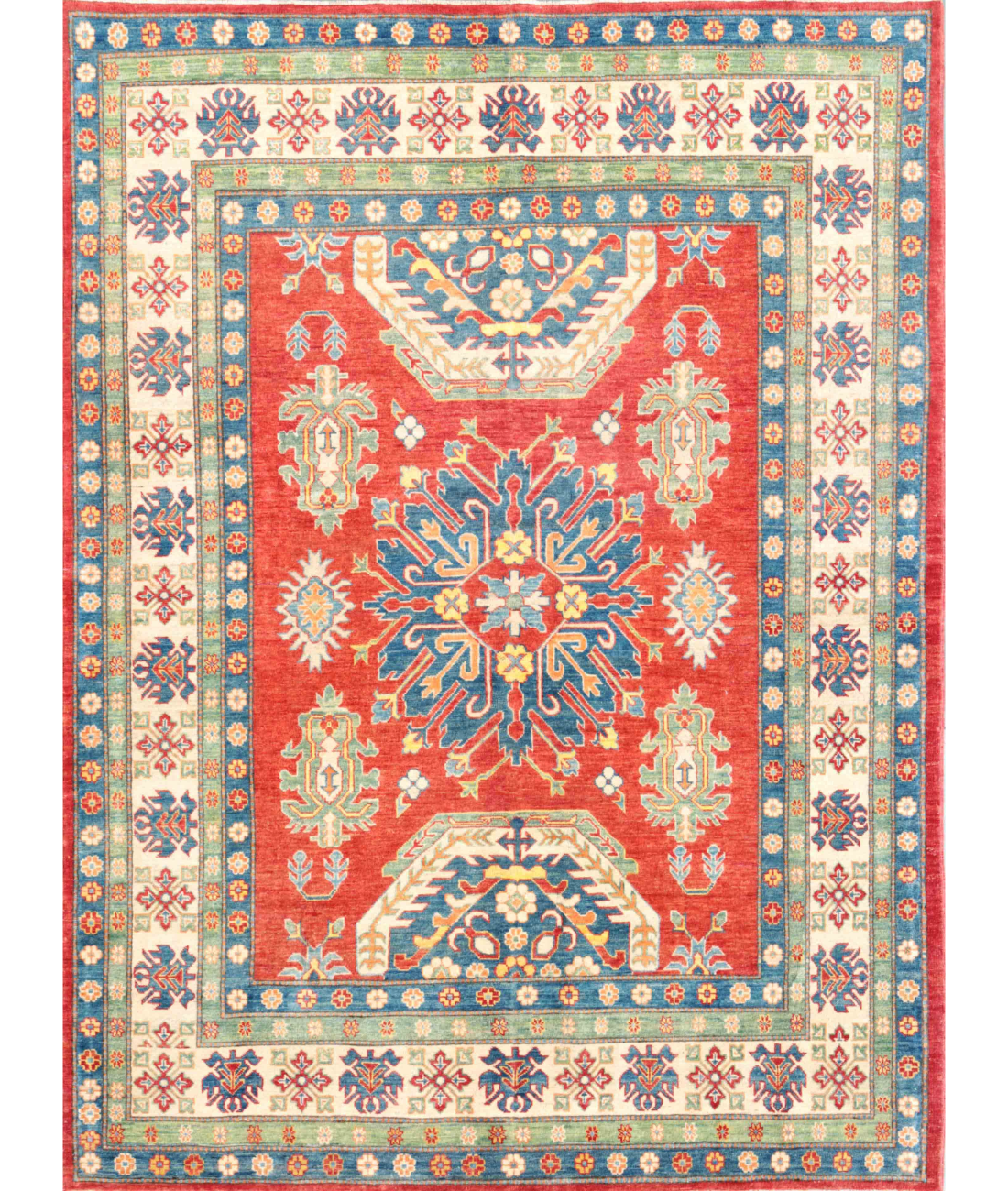 Hand Knotted Kazak Wool Rug  - 6&#39; 5&quot; X 8&#39; 10&quot;