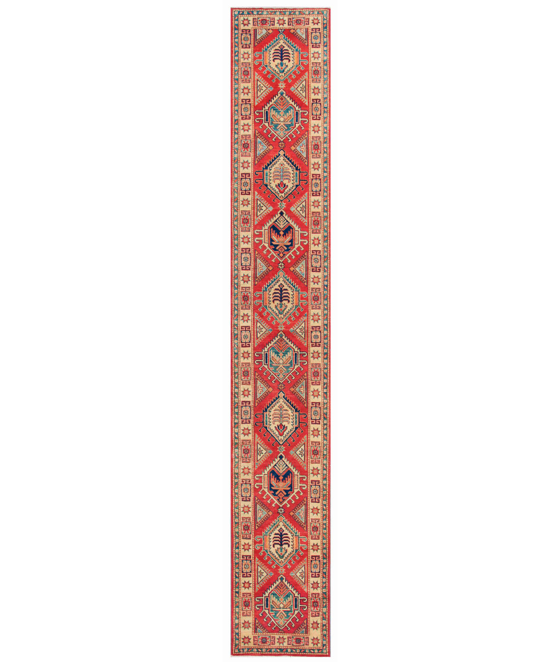 Hand Knotted Kazak Wool Rug 10' 1" X 13' 9" 10' 1" X 13' 9" (307 X 419) / Red / Ivory