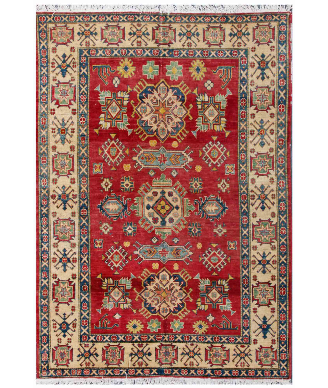 Hand Knotted Kazak Wool Rug  - 5' 7" X 8' 2"