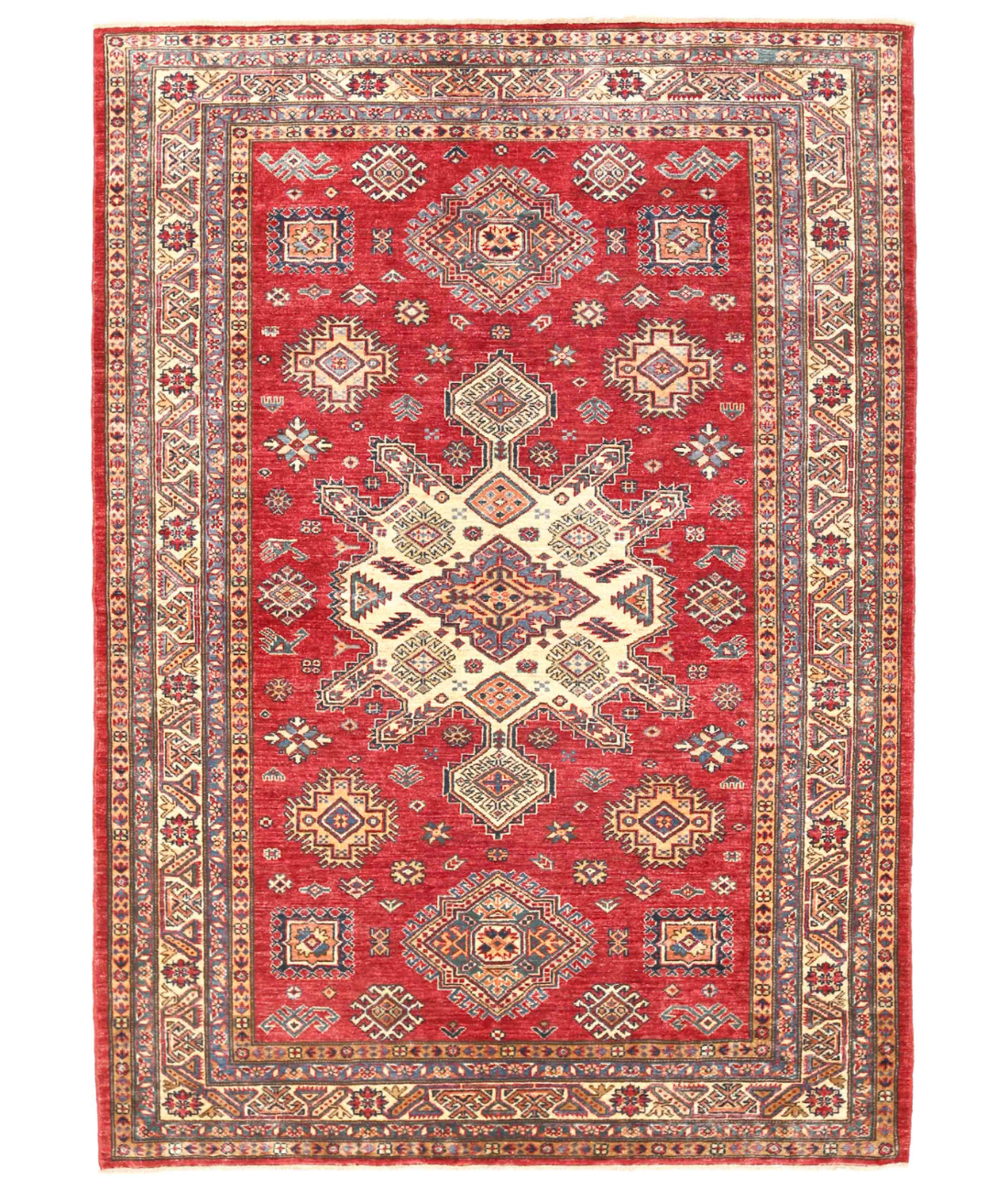 Hand Knotted Kazak Wool Rug  - 5' 6" X 7' 11"