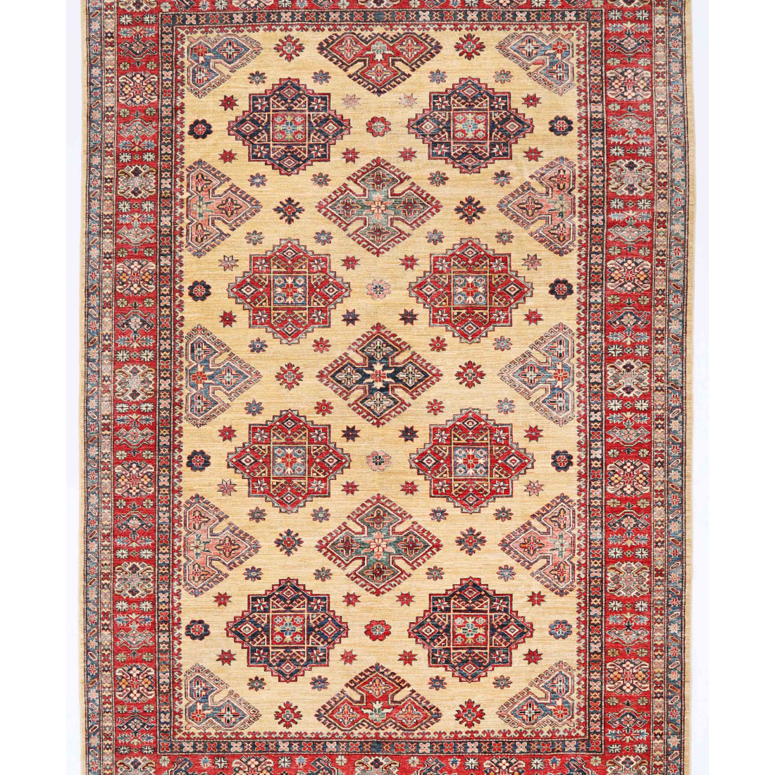 Hand Knotted Kazak Wool Rug  - 8' 0" X 11' 4"
