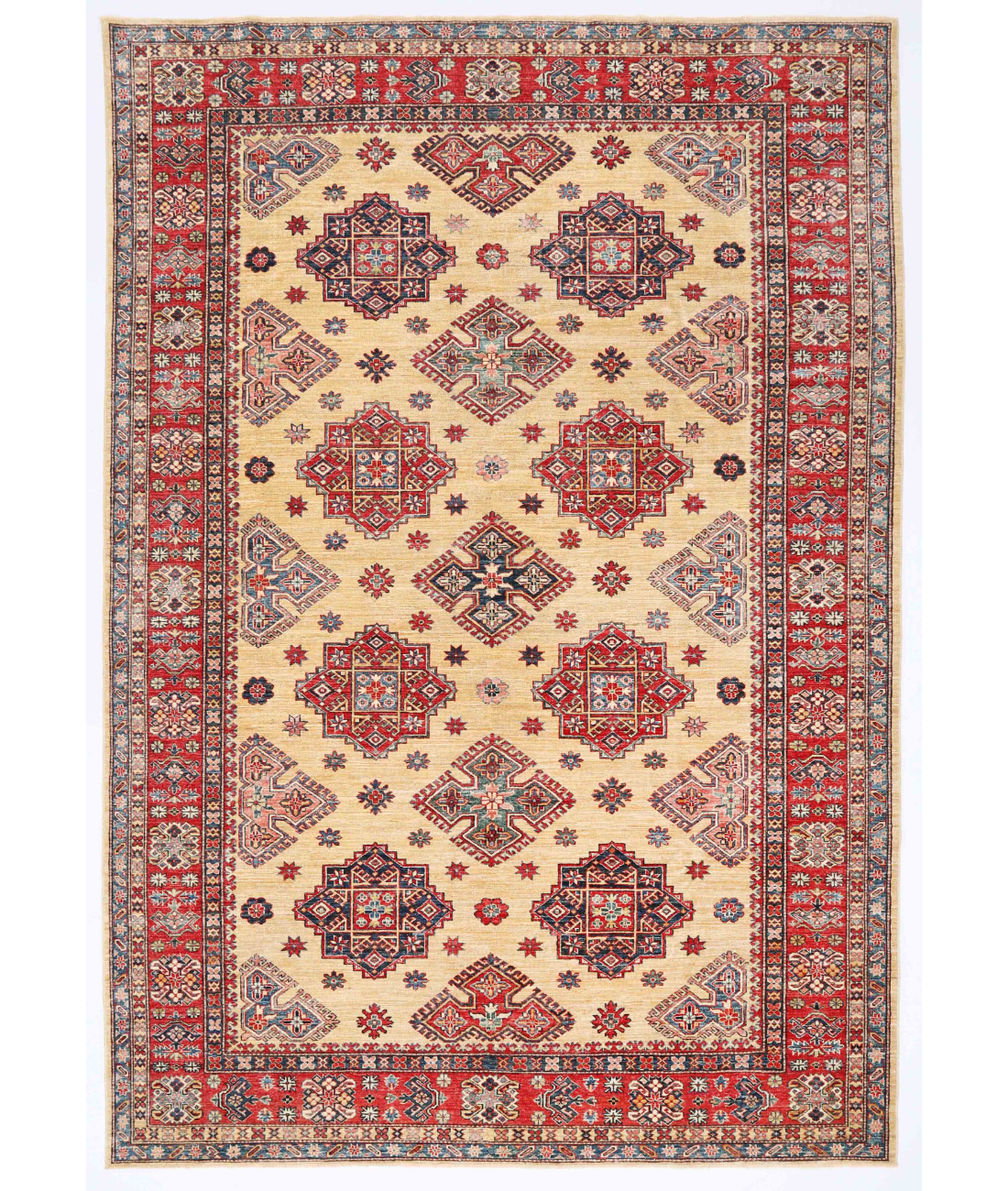 Hand Knotted Kazak Wool Rug  - 8' 0" X 11' 4"