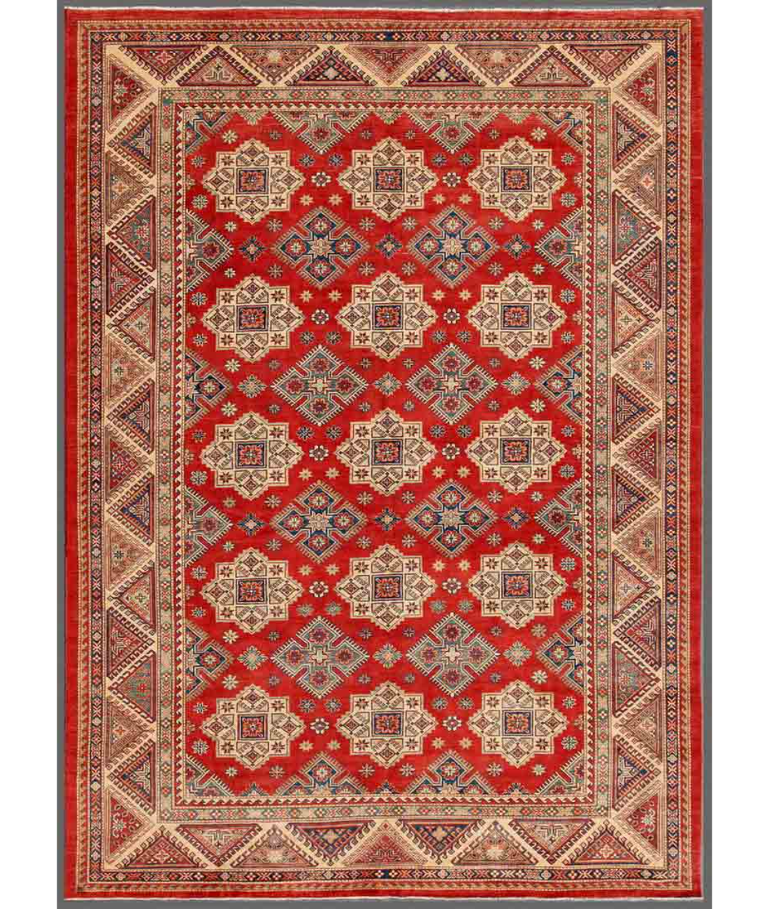 Hand Knotted Kazak Wool Rug  - 9&#39; 7&quot; X 13&#39; 6&quot;