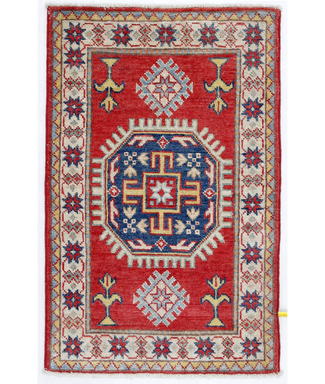 Hand Knotted Kazak Wool Rug  - 1&#39; 11&quot; X 3&#39; 0&quot;