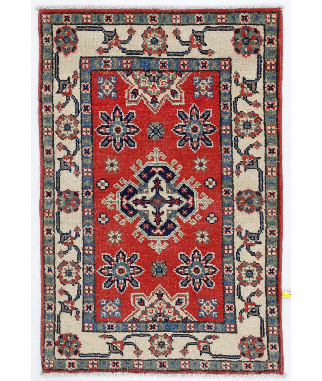 Hand Knotted Kazak Wool Rug  - 1&#39; 11&quot; X 2&#39; 11&quot;