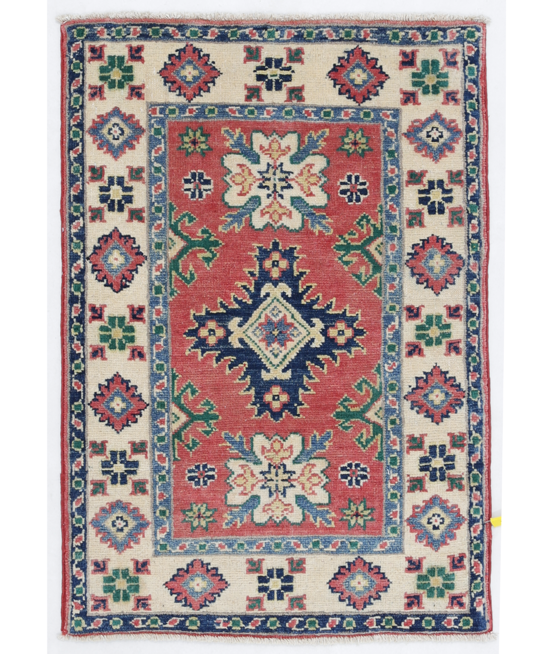 Hand Knotted Kazak Wool Rug  - 2&#39; 0&quot; X 2&#39; 10&quot;