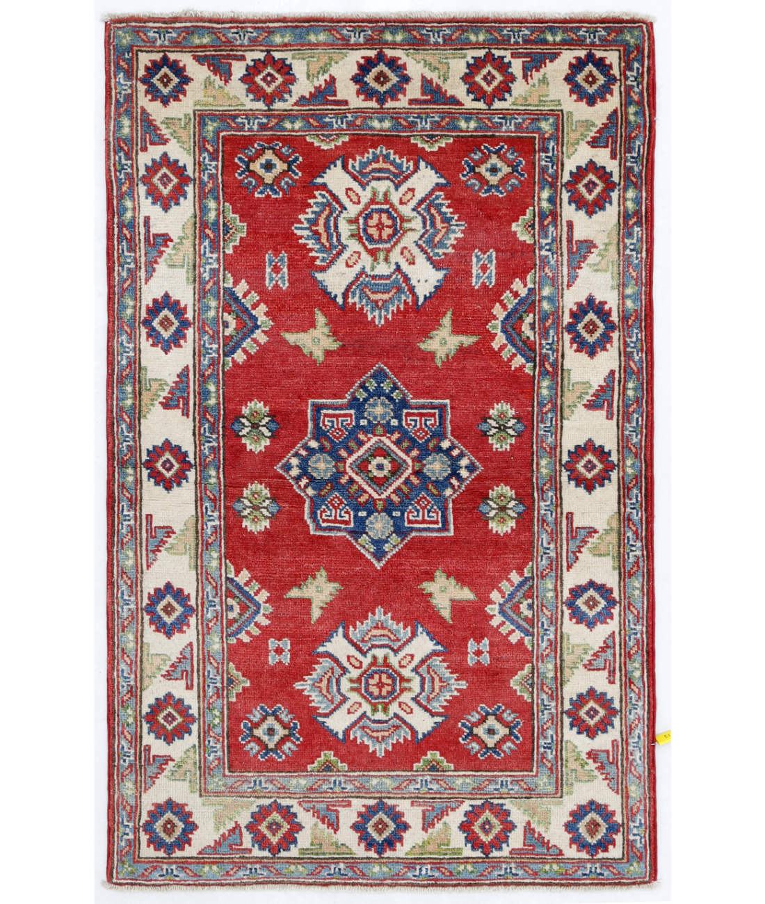 Hand Knotted Kazak Wool Rug  - 2&#39; 7&quot; X 4&#39; 2&quot;