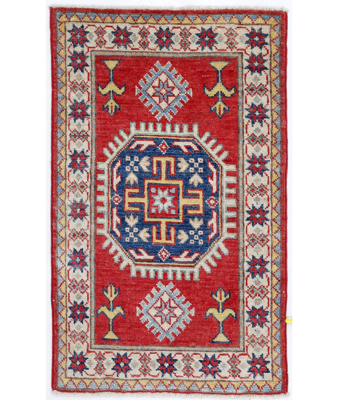Hand Knotted Kazak Wool Rug  - 1&#39; 11&quot; X 3&#39; 0&quot;