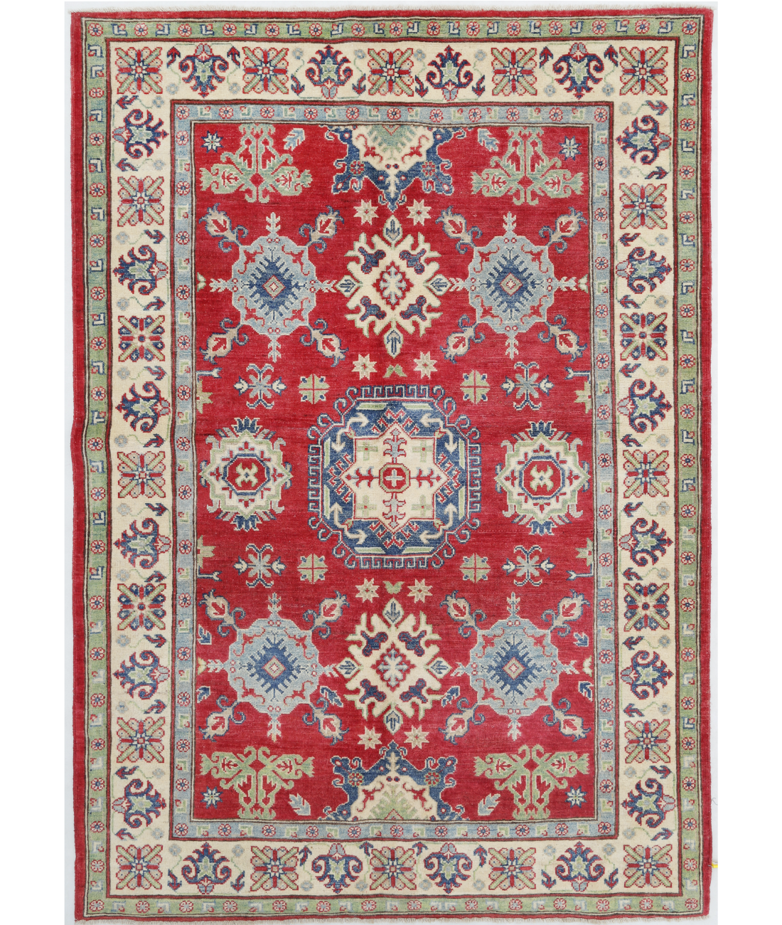 Hand Knotted Kazak Wool Rug  - 4&#39; 11&quot; X 7&#39; 2&quot;