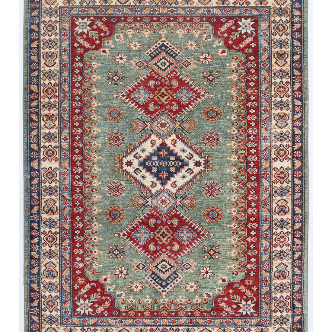 Hand Knotted Kazak Wool Rug  - 4' 11" X 6' 7"
