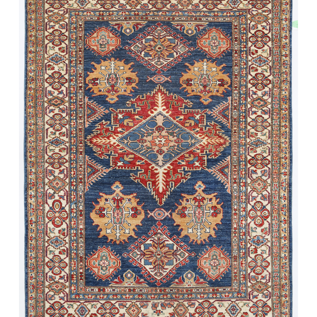 Hand Knotted Kazak Wool Rug  - 4' 9" X 6' 4"