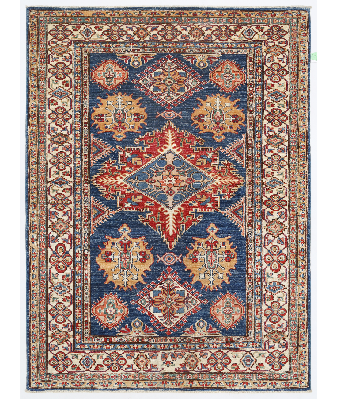 Hand Knotted Kazak Wool Rug  - 4' 9" X 6' 4"