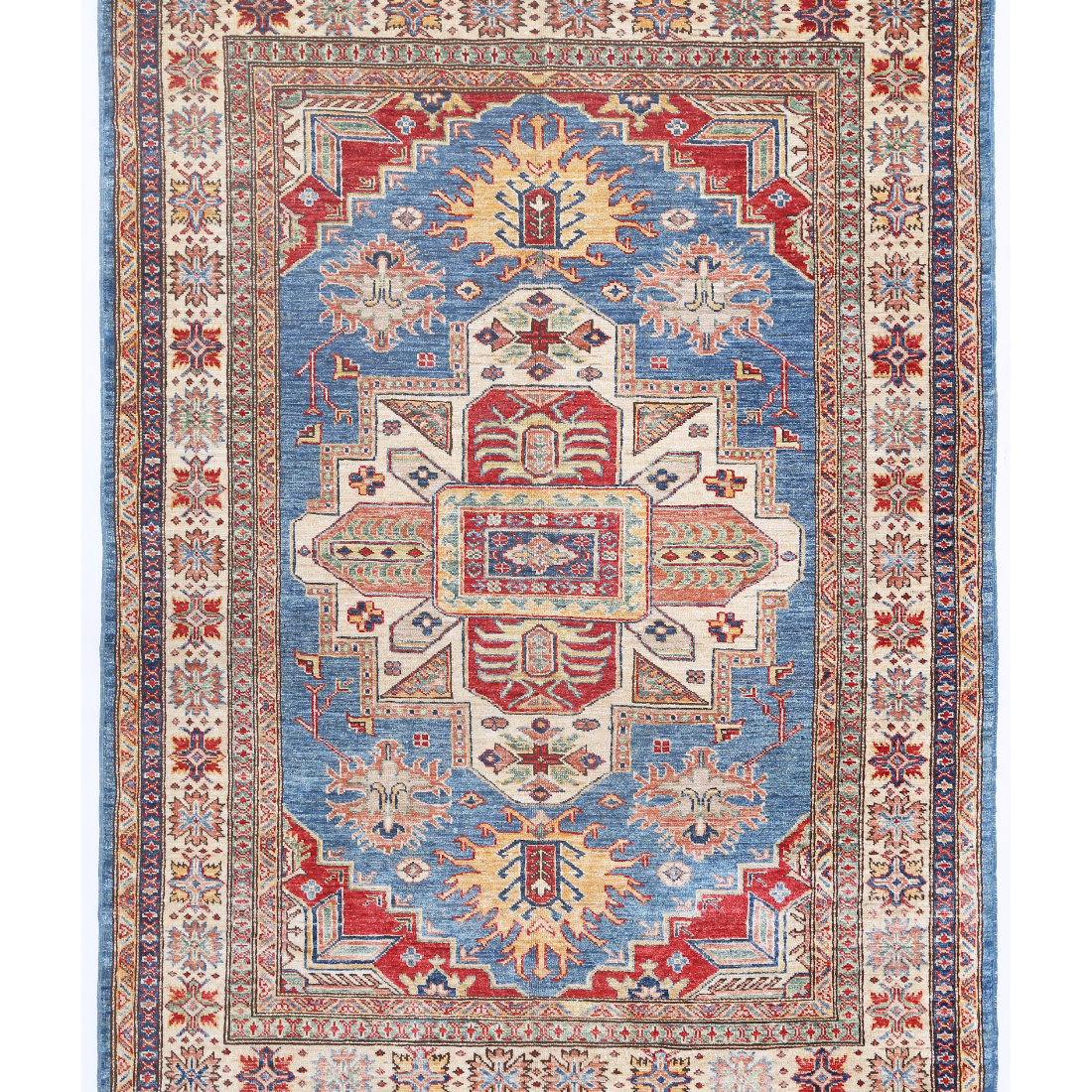 Hand Knotted Kazak Wool Rug  - 4' 9" X 6' 8"