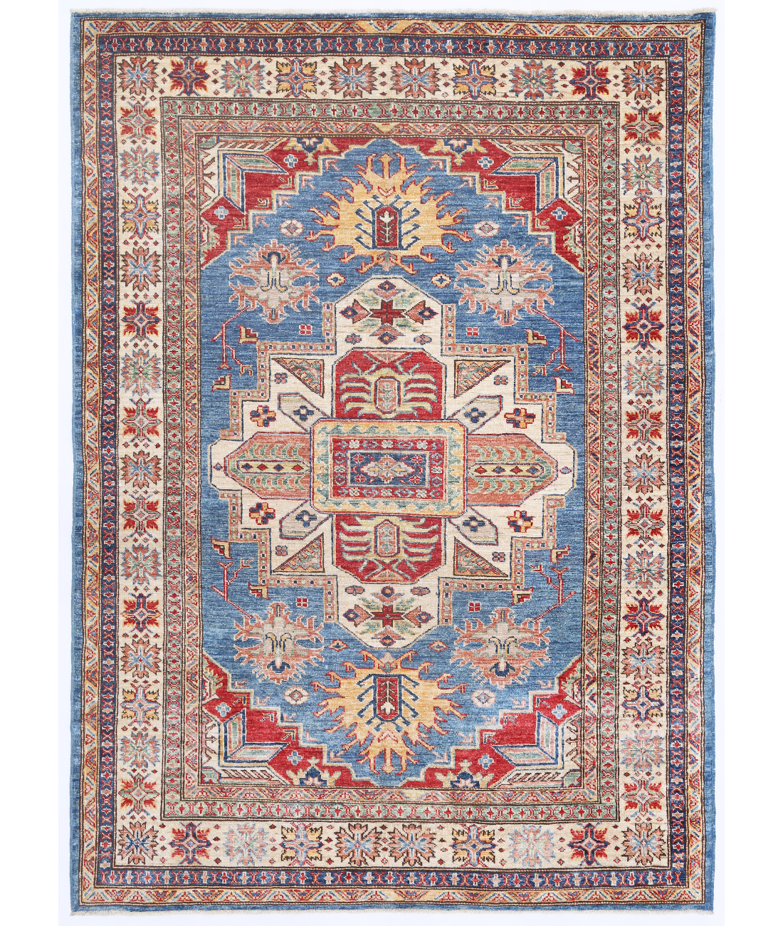 Hand Knotted Kazak Wool Rug  - 4' 9" X 6' 8"