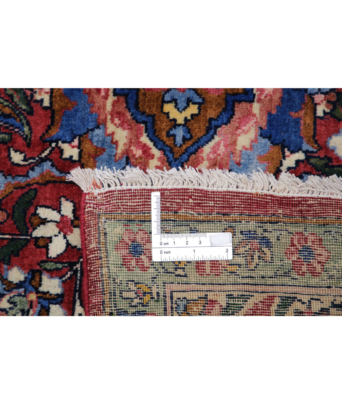 Hand Knotted Antique Masterpiece Persian Kerman Fine Wool Rug - 10'8'' x 20'2'' 10'8'' x 20'2'' (320 X 605) / Burgundy / Blue
