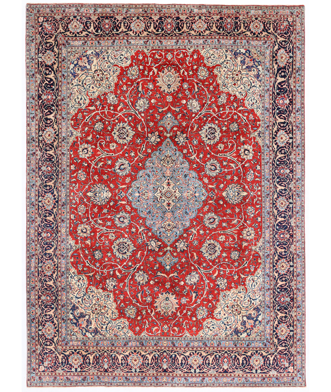 Hand Knotted Kerman Wool Rug  - 9&#39; 7&quot; X 12&#39; 7&quot;