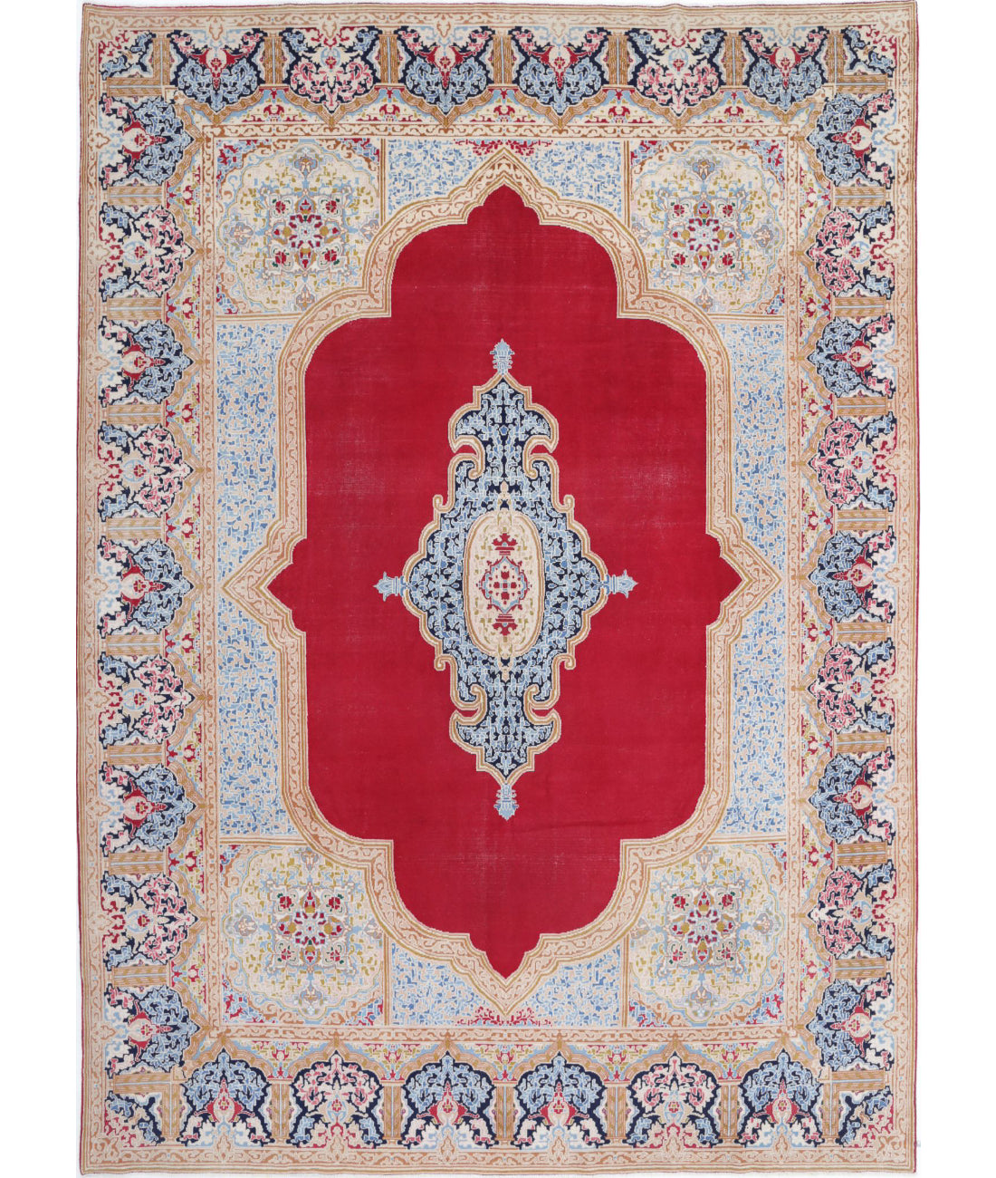 Hand Knotted Persian Kerman Wool Rug - 9&#39;8&#39;&#39; x 13&#39;4&#39;&#39; 9&#39;8&#39;&#39; x 13&#39;4&#39;&#39; (290 X 400) / Red / Brown