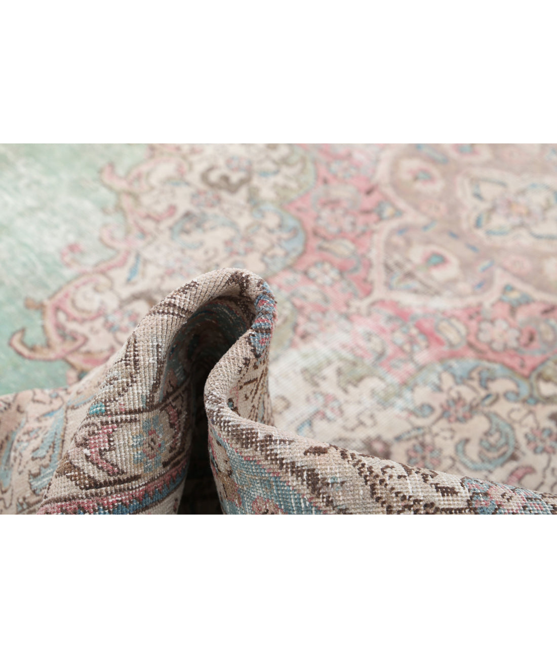 Hand Knotted Vintage Persian Kerman Wool Rug - 9'7'' x 13'1'' 9'7'' x 13'1'' (288 X 393) / Grey / Beige