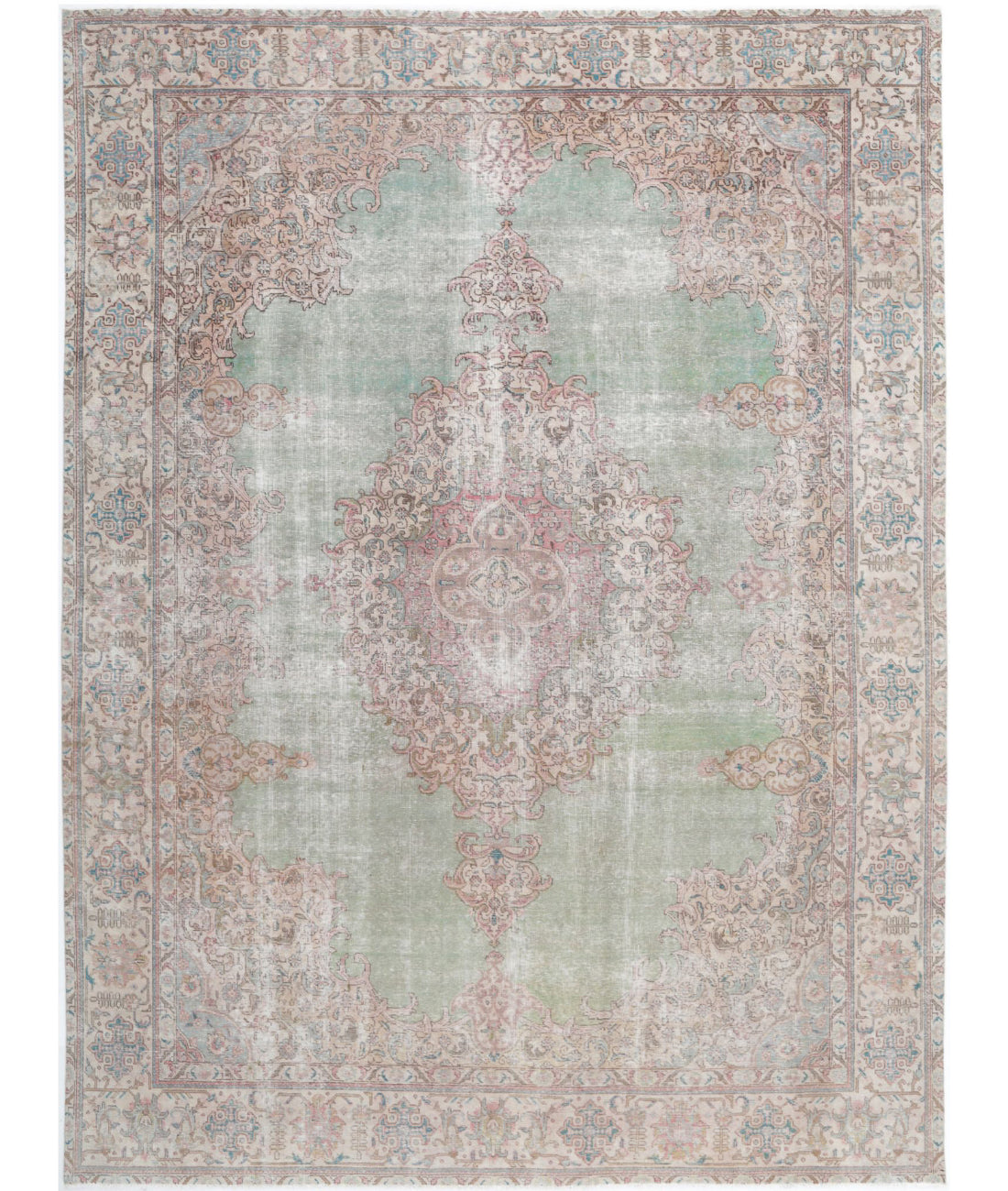 Hand Knotted Vintage Wool Rug - 9'7'' x 13'1''