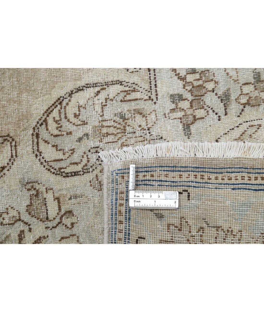 Hand Knotted Vintage Persian Kerman Wool Rug - 9'10'' x 16'2'' 9'10'' x 16'2'' (295 X 485) / Taupe / Blue