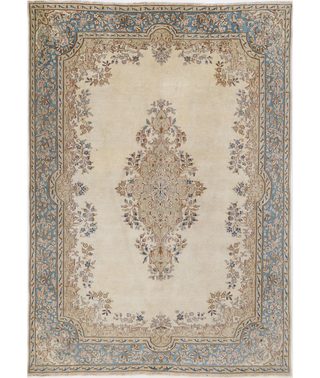 Hand Knotted Oriental Kerman Wool Rug - 5'11'' x 8'8''