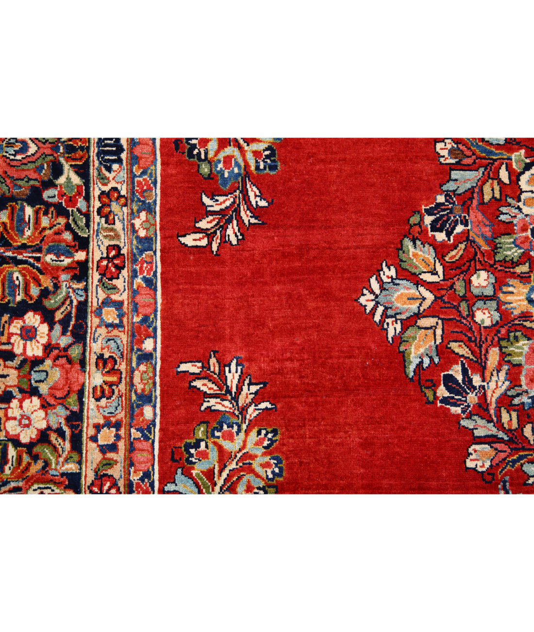 Hand Knotted Persian Kerman Wool Rug - 8'4'' x 11'4'' 8'4'' x 11'4'' (250 X 340) / Red / Blue