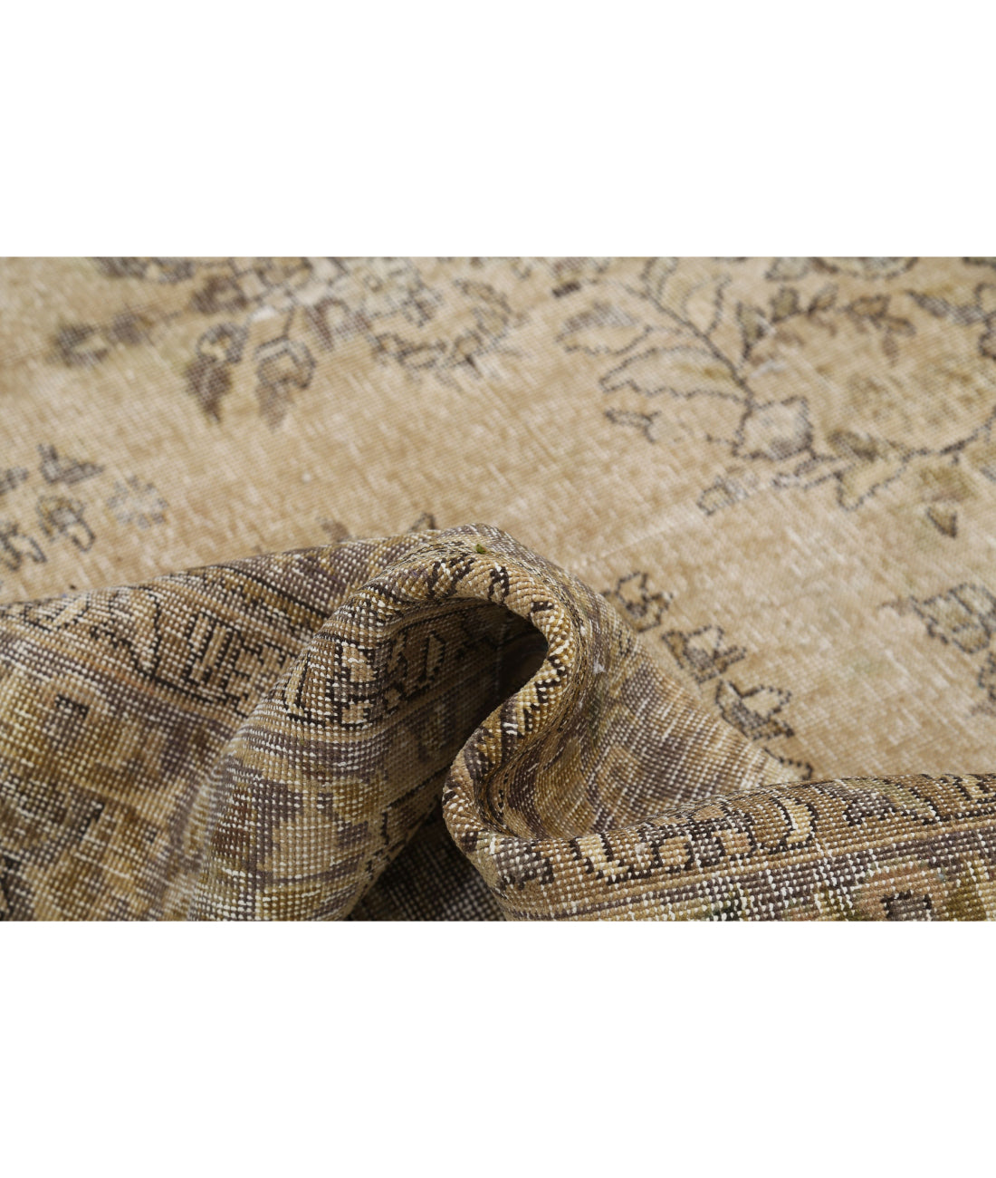 Hand Knotted Vintage Persian Kerman Wool Rug - 9'7'' x 12'6'' 9'7'' x 12'6'' (288 X 375) / Beige / Grey