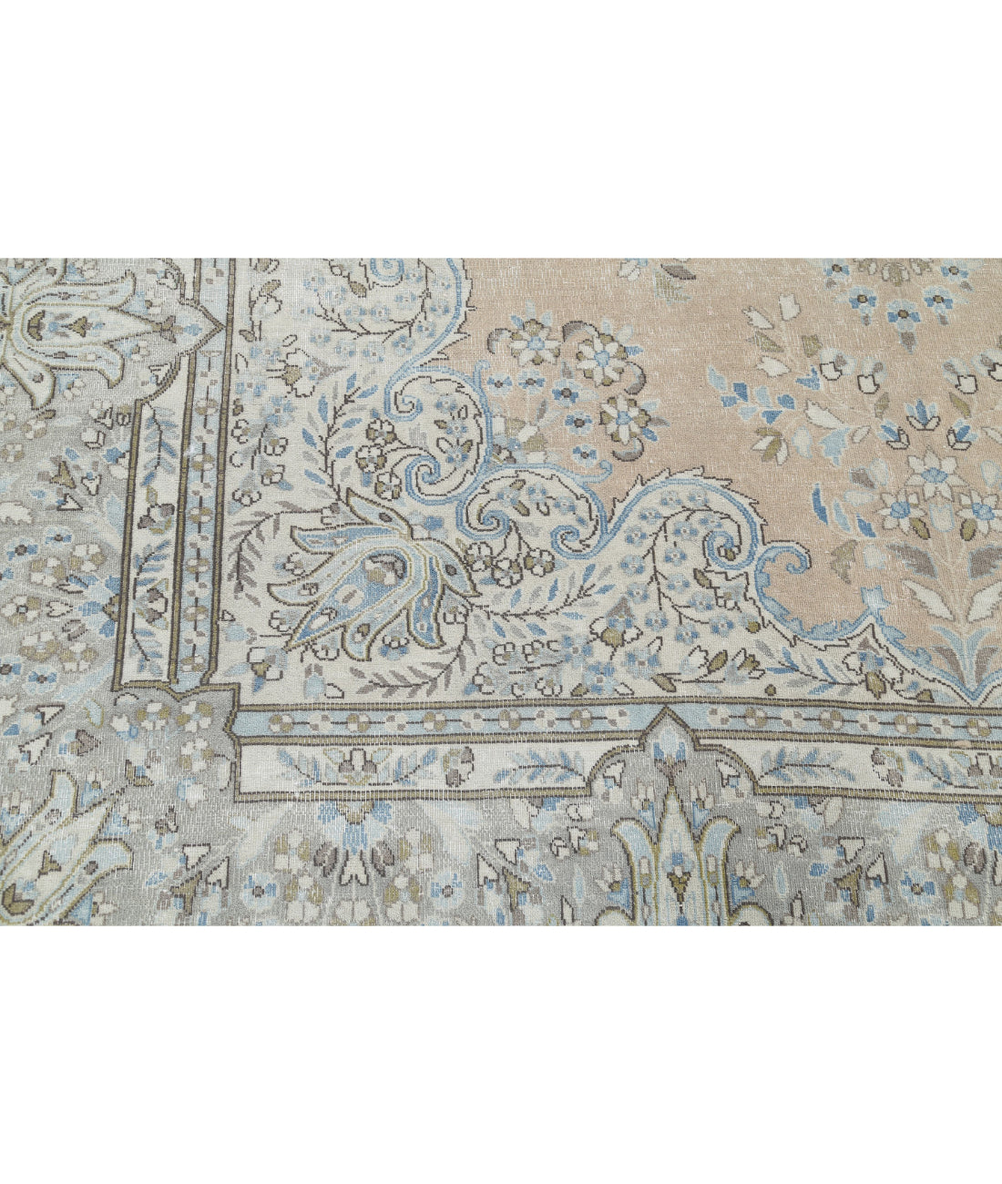 Hand Knotted Vintage Persian Kerman Wool Rug - 8'2'' x 11'7'' 8'2'' x 11'7'' (245 X 348) / Taupe / Grey