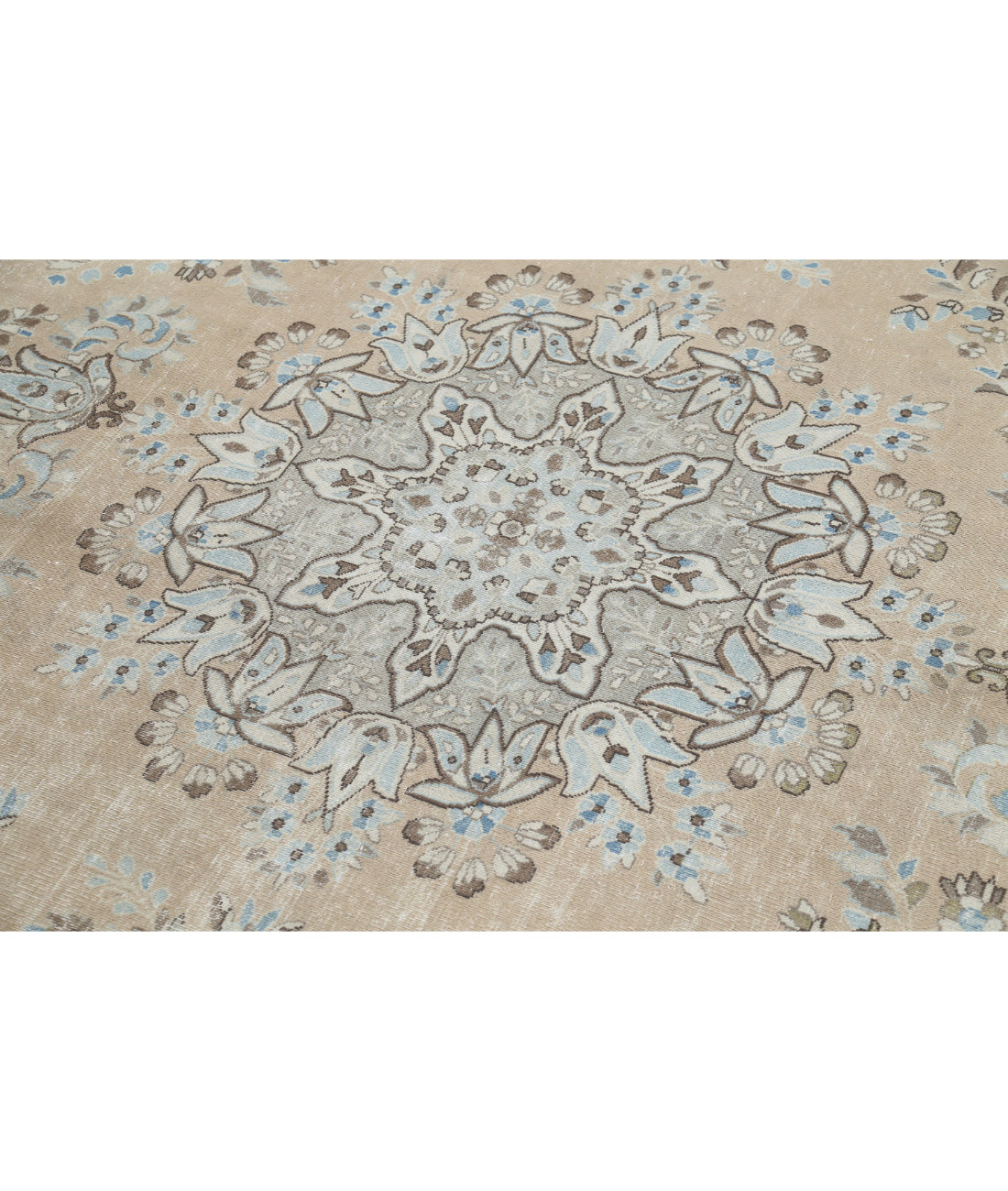 Hand Knotted Vintage Persian Kerman Wool Rug - 8'2'' x 11'7'' 8'2'' x 11'7'' (245 X 348) / Taupe / Grey