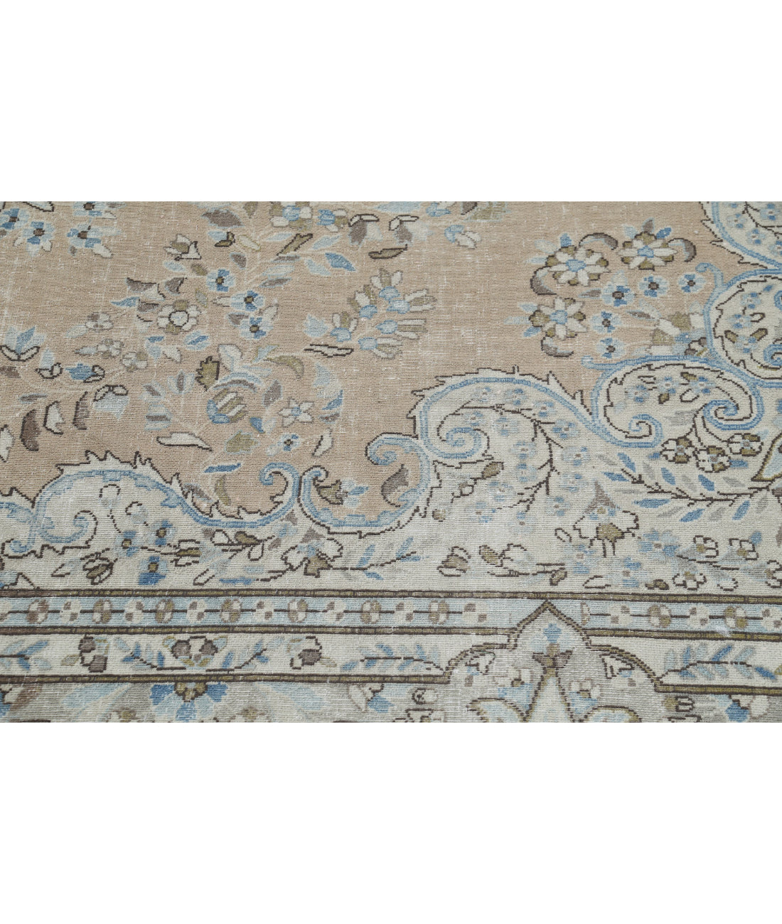 Hand Knotted Vintage Persian Kerman Wool Rug - 8'2'' x 11'7'' 8'2'' x 11'7'' (245 X 348) / Taupe / Grey