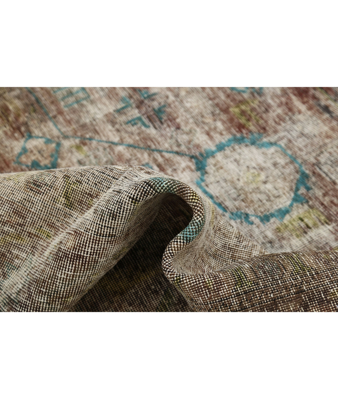 Hand Knotted Vintage Persian Kerman Wool Rug - 9'7'' x 12'5'' 9'7'' x 12'5'' (288 X 373) / Rust / Teal