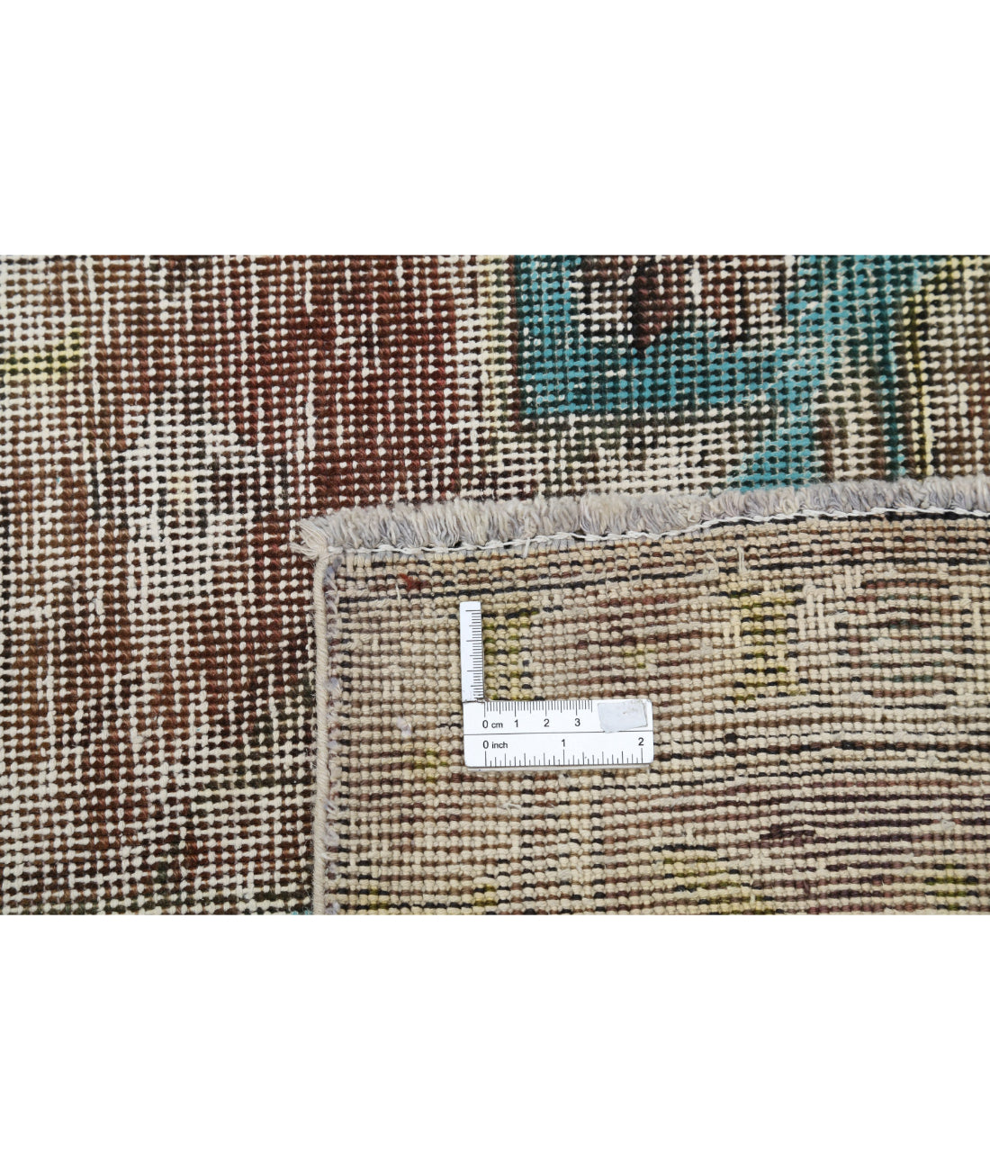 Hand Knotted Vintage Persian Kerman Wool Rug - 9'7'' x 12'5'' 9'7'' x 12'5'' (288 X 373) / Rust / Teal