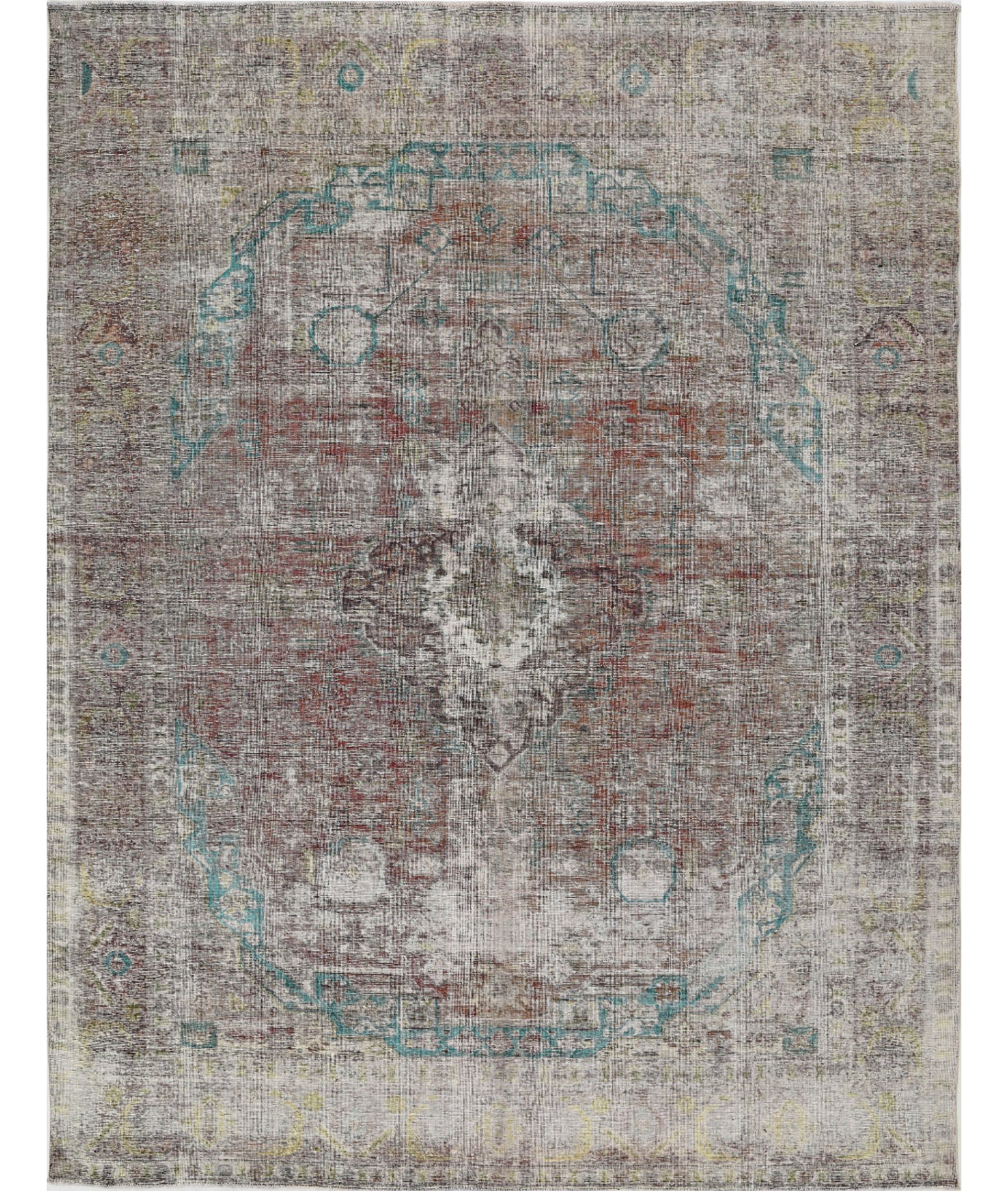 Hand Knotted Vintage Wool Rug - 9'7'' x 12'5''