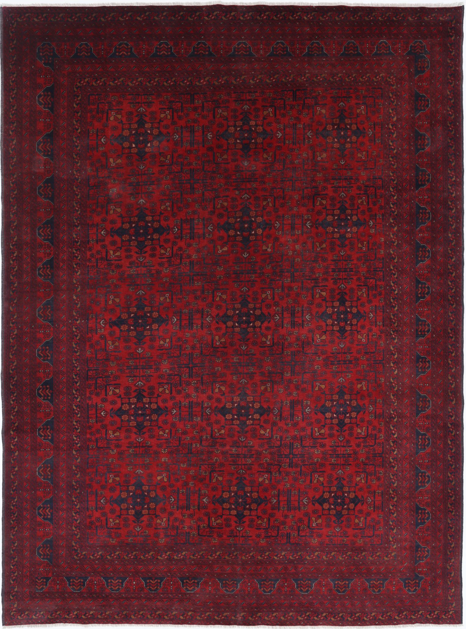 Hand Knotted Afghan Khal Muhammadi Wool Rug - 8'1'' x 11'2''