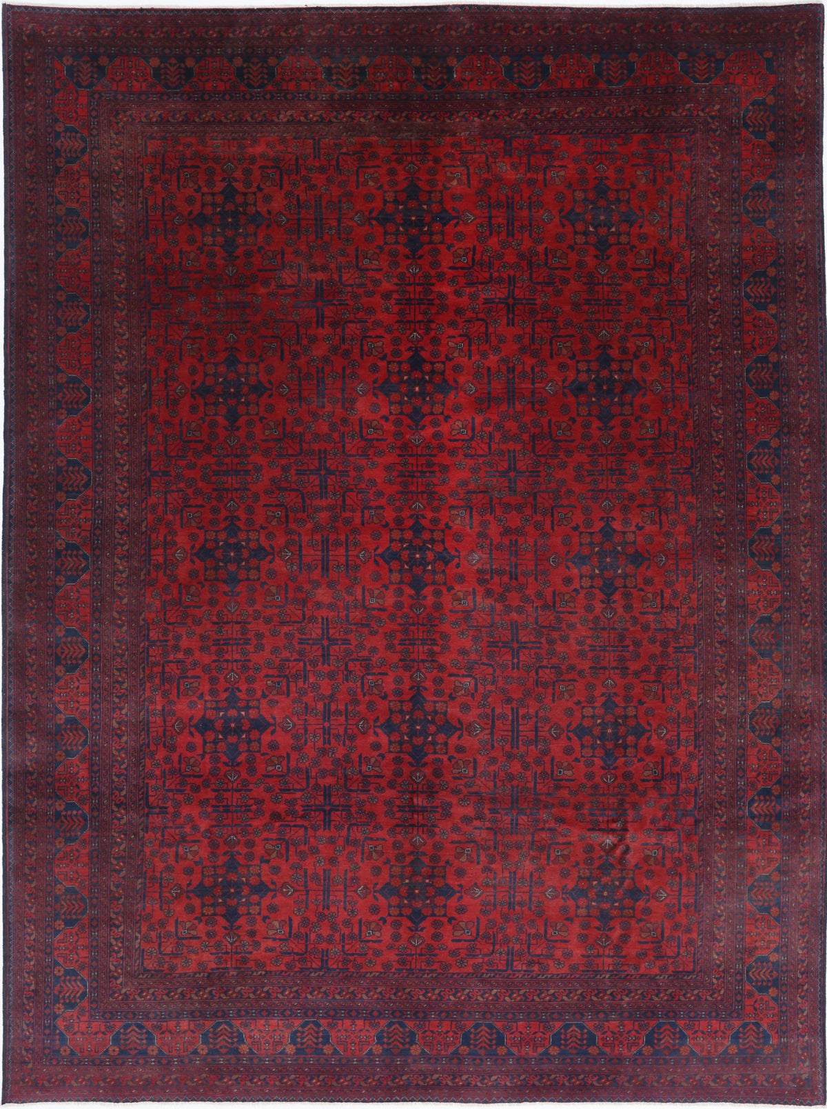 Hand Knotted Afghan Khal Muhammadi Wool Rug - 8'1'' x 11'2''