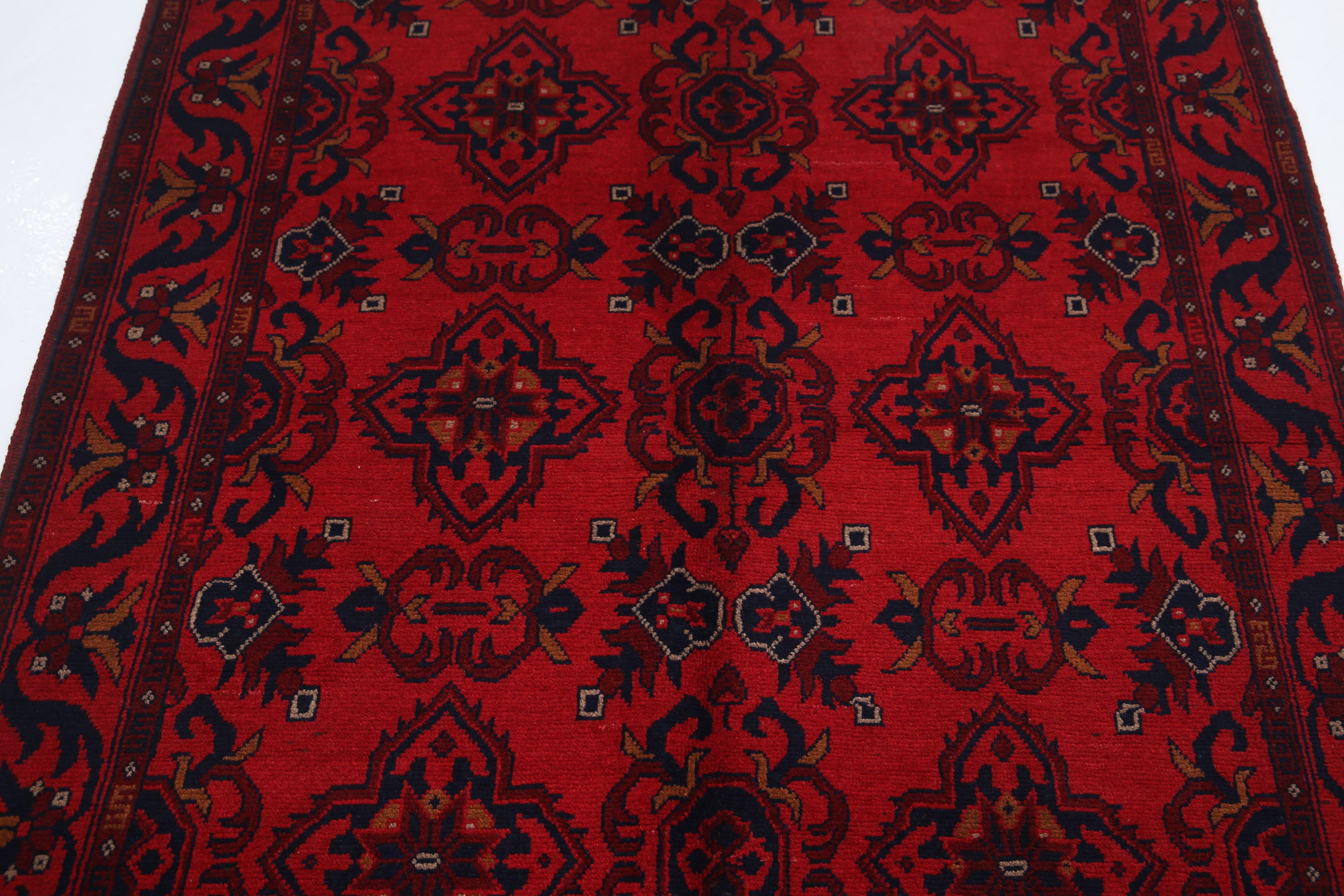 Hand Knotted Afghan Khal Muhammadi Wool Rug - 4'2'' x 6'2''
