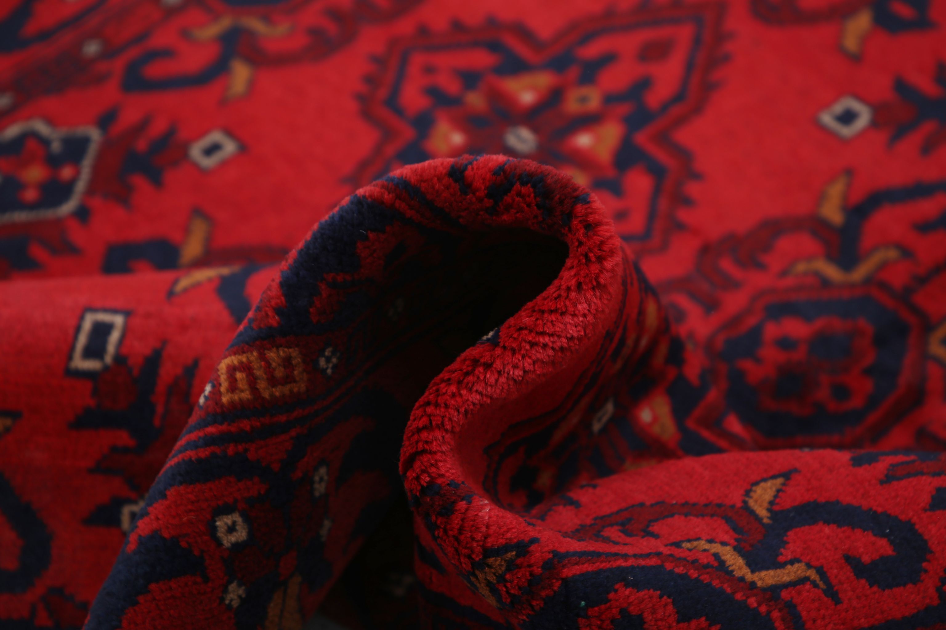 Hand Knotted Afghan Khal Muhammadi Wool Rug - 4'2'' x 6'2''