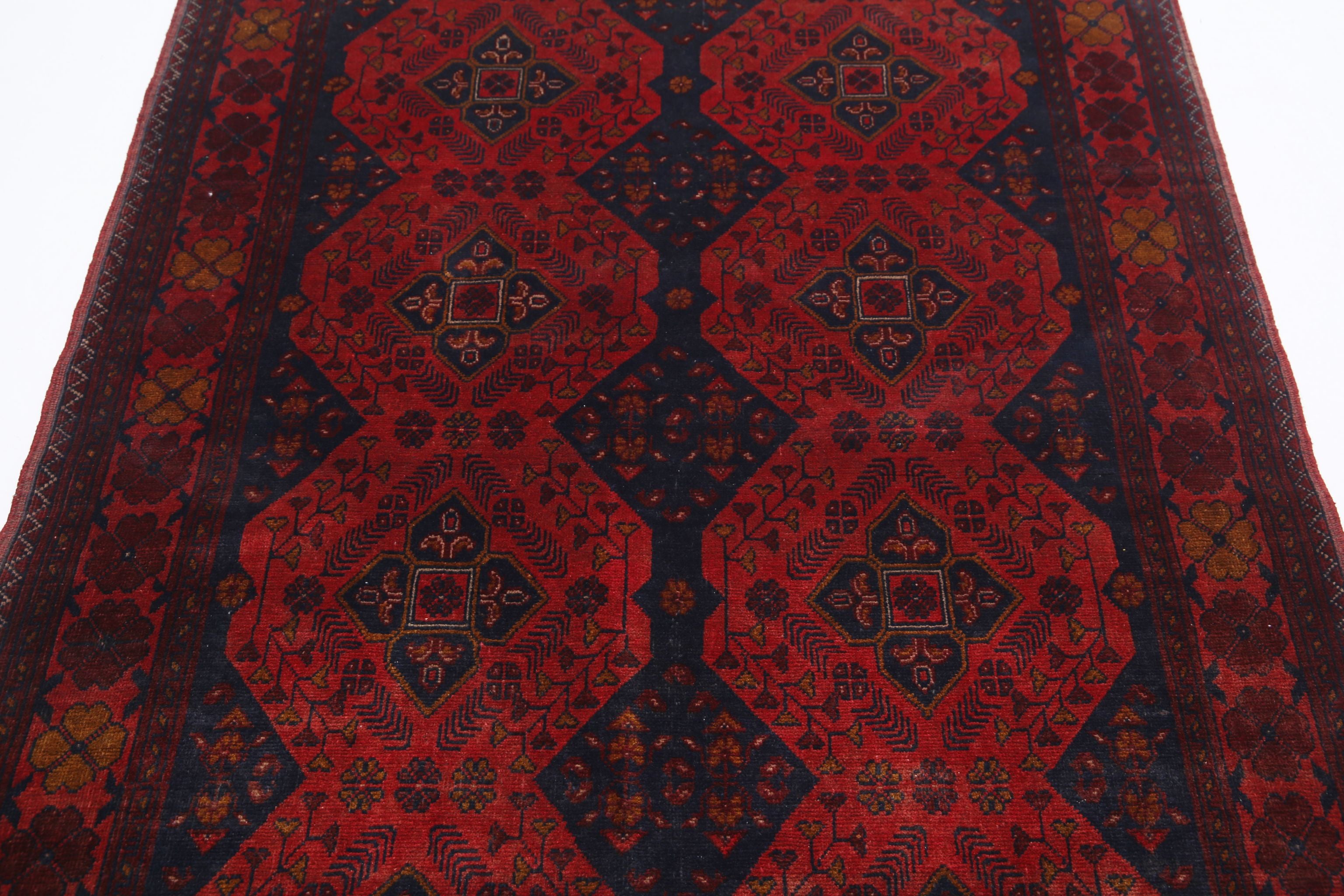 Hand Knotted Afghan Khal Muhammadi Wool Rug - 4'2'' x 6'3''