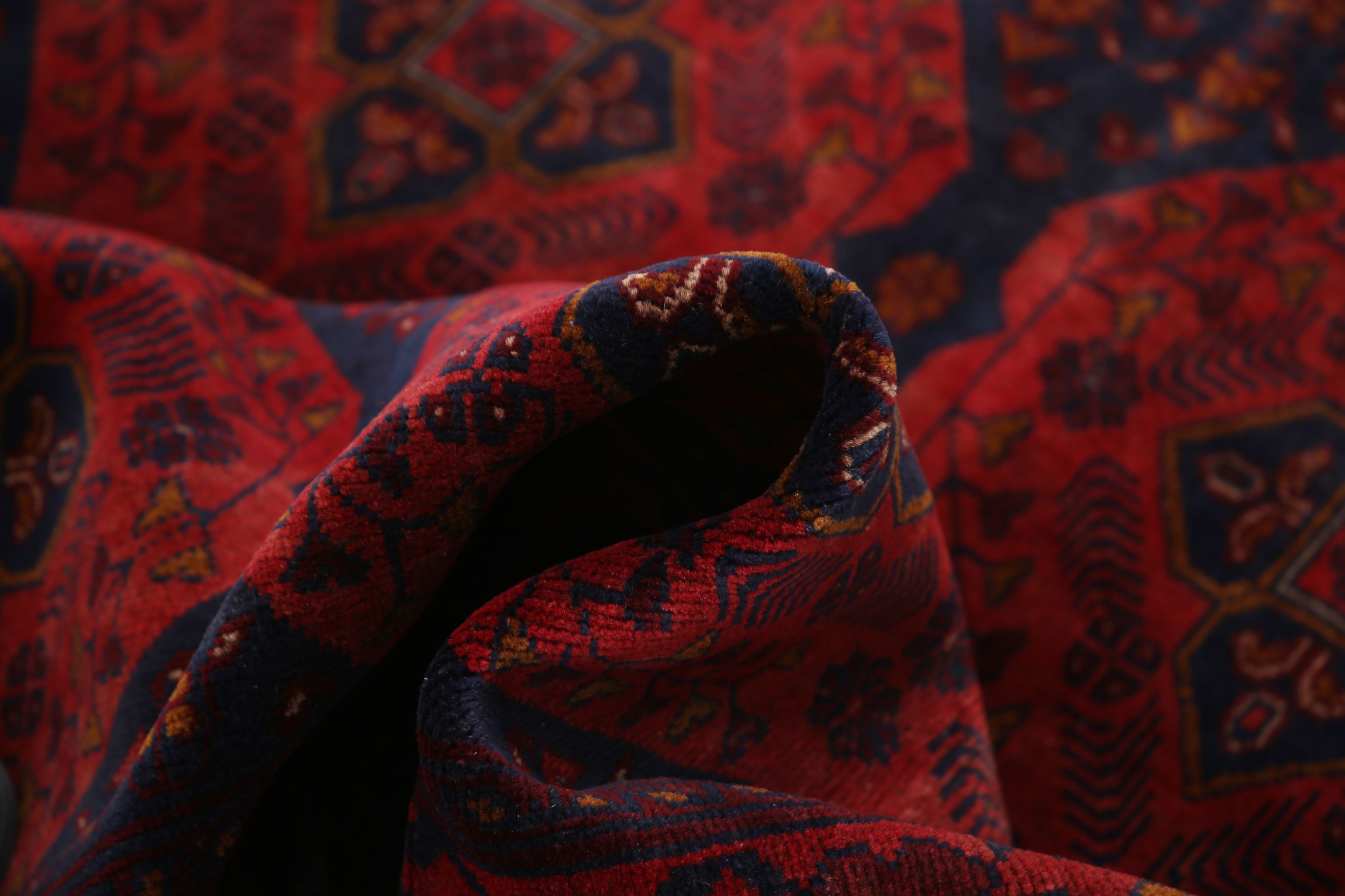 Hand Knotted Afghan Khal Muhammadi Wool Rug - 4'2'' x 6'3''