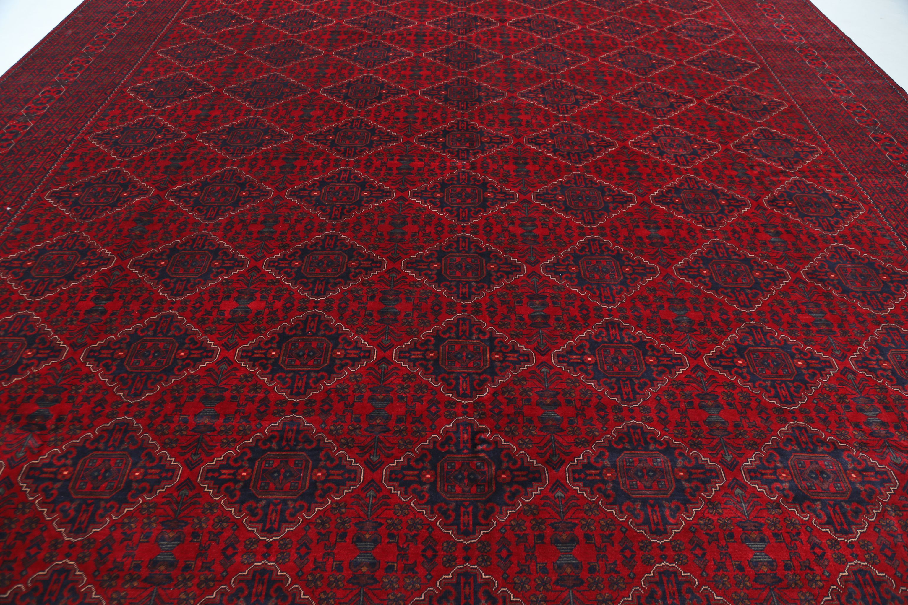 Hand Knotted Afghan Khamyab Wool Rug - 12'11'' x 19'0''